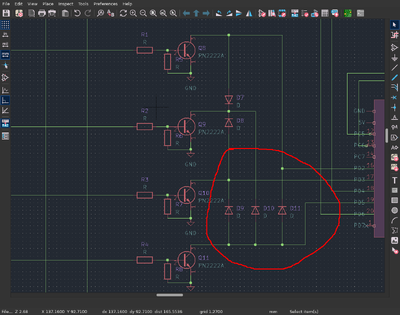 Modification of the keyboard circuit