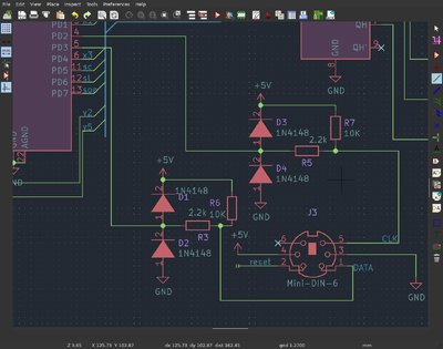 PS/2 keyboard connection diagram